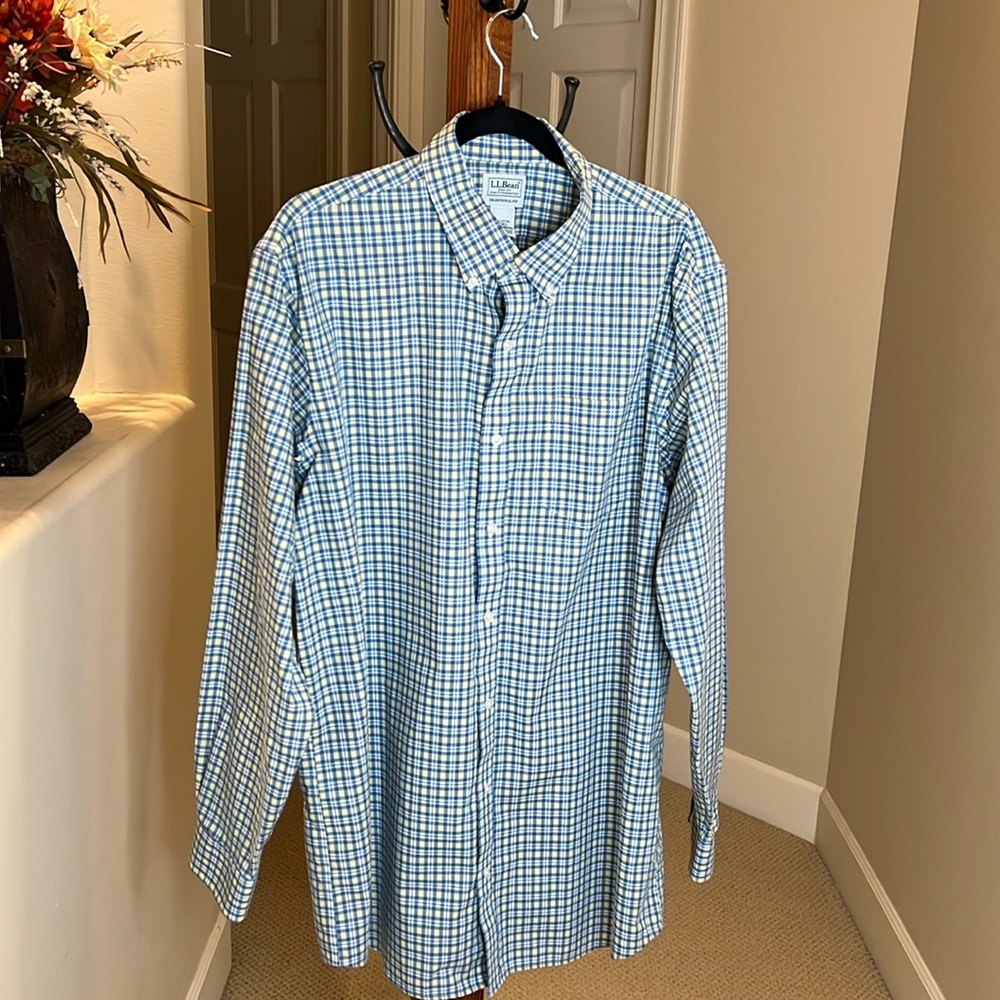 LLโ Bean Cotton Plaid Shirt Size L-Tall